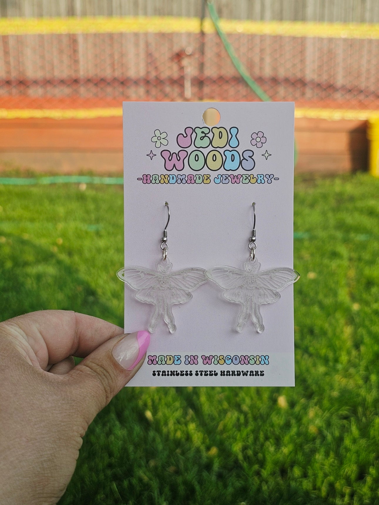Clear Luna Moth Dangles