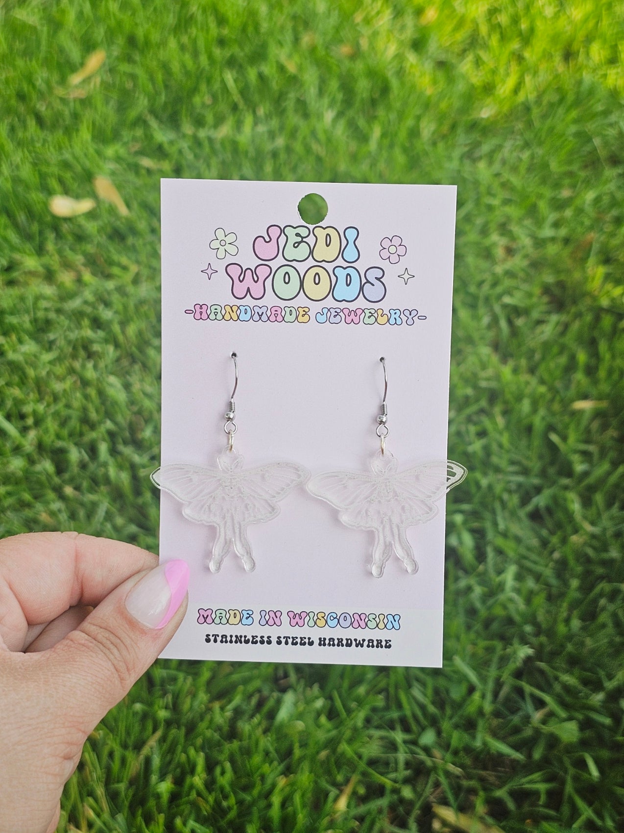 Clear Luna Moth Dangles