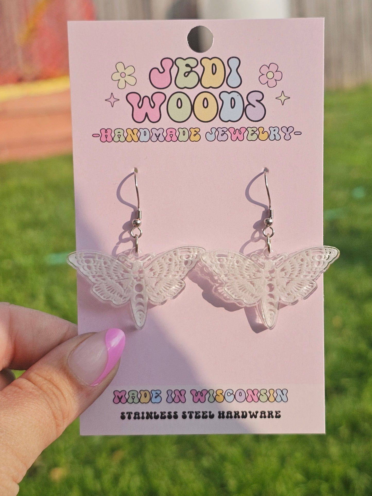Clear Death Moth Dangles