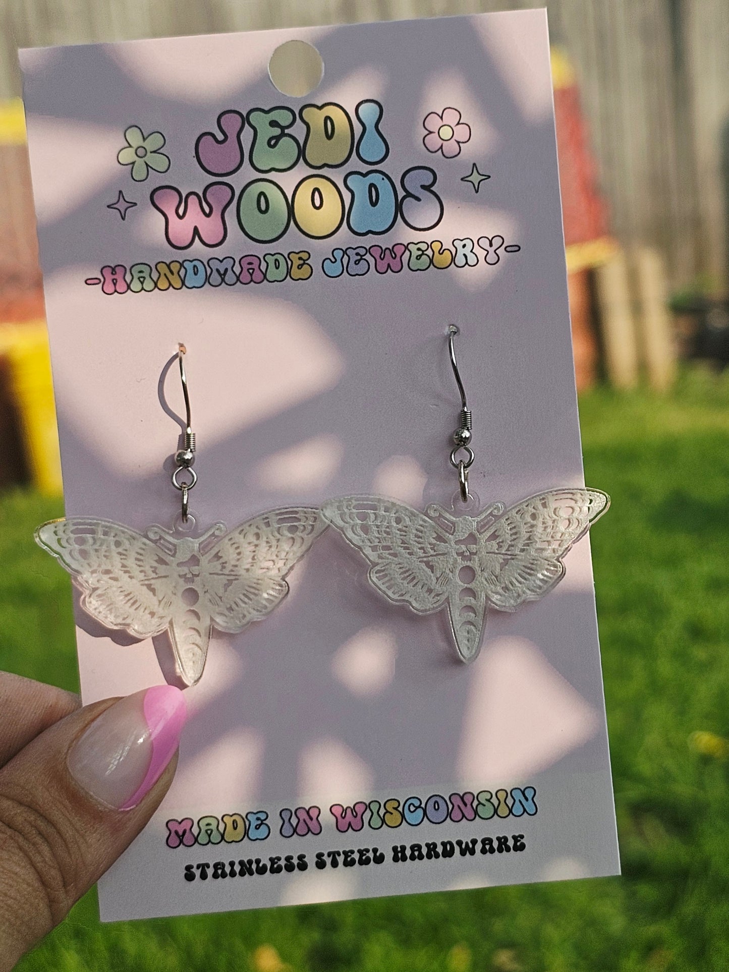 Clear Death Moth Dangles