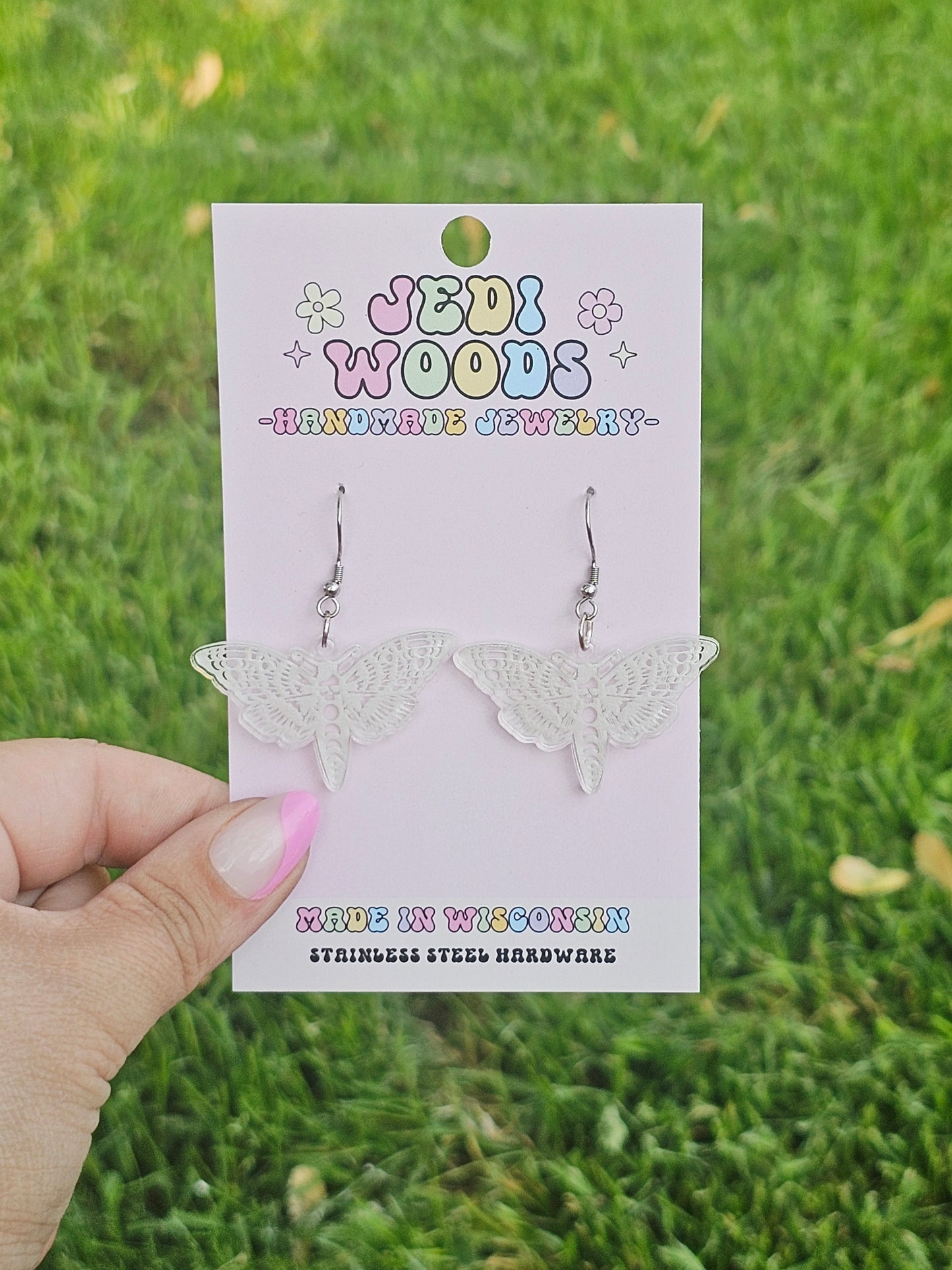Clear Death Moth Dangles