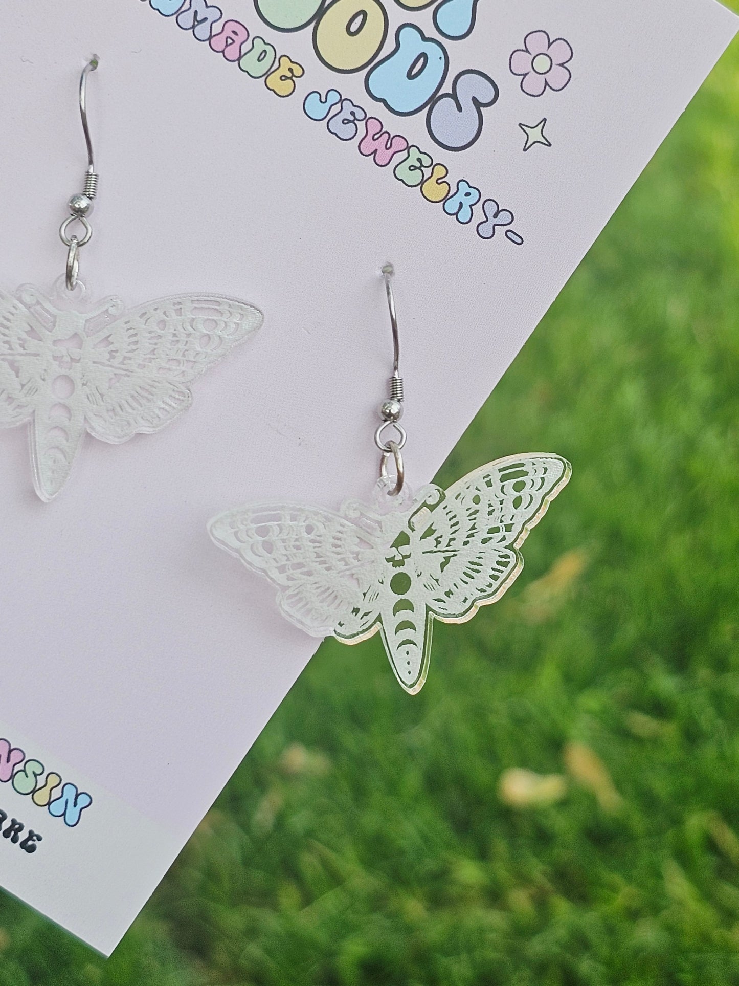Clear Death Moth Dangles