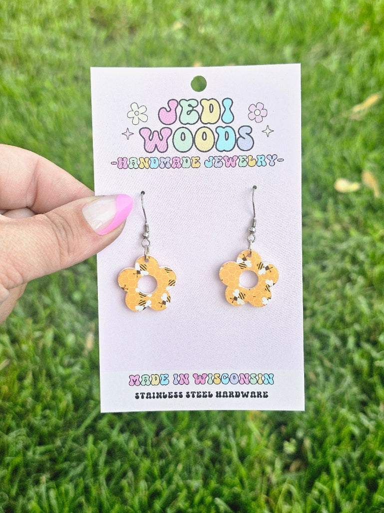 Bumblebee Flower Earrings