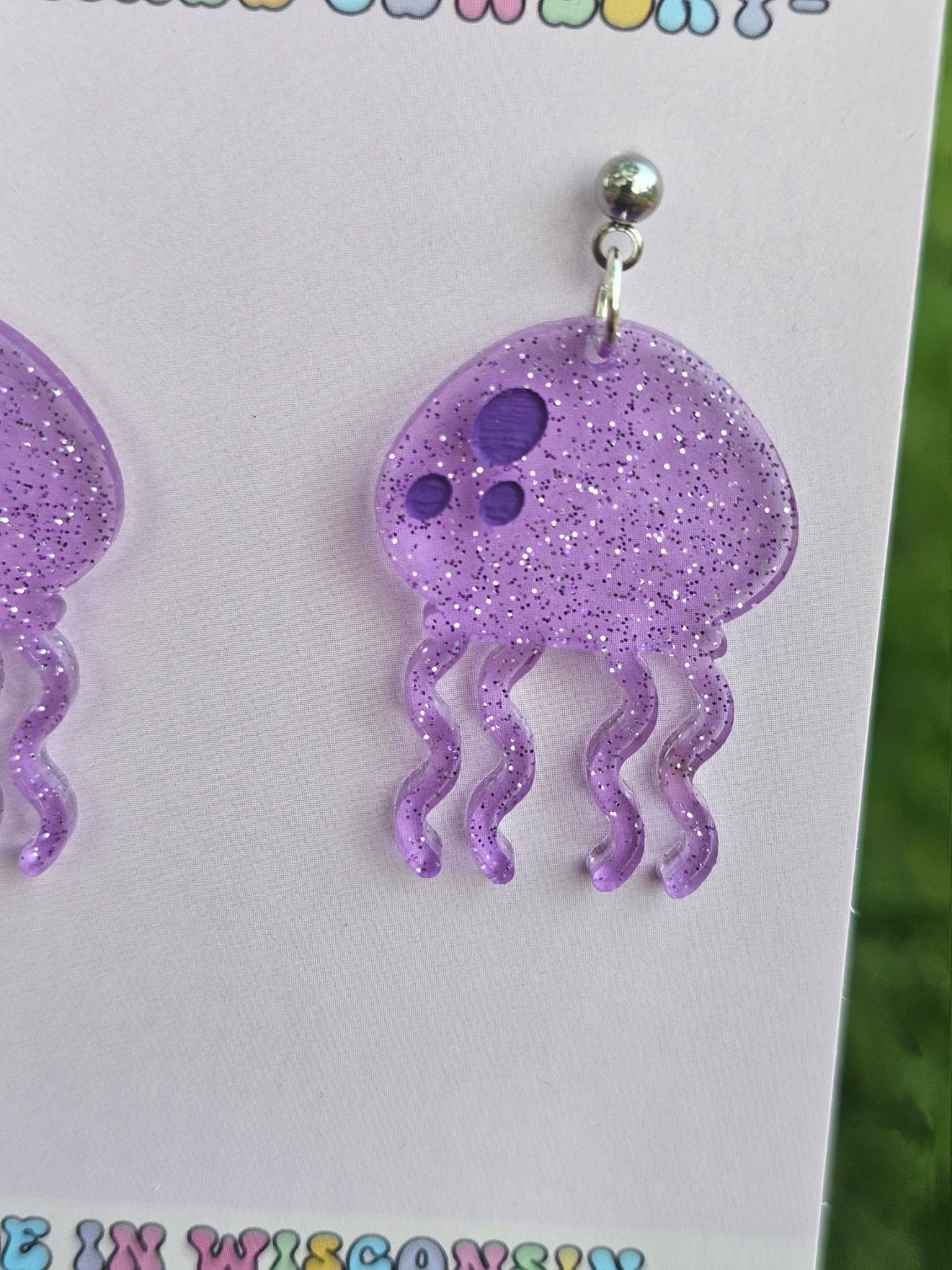 Purple Jellyfish Earrings