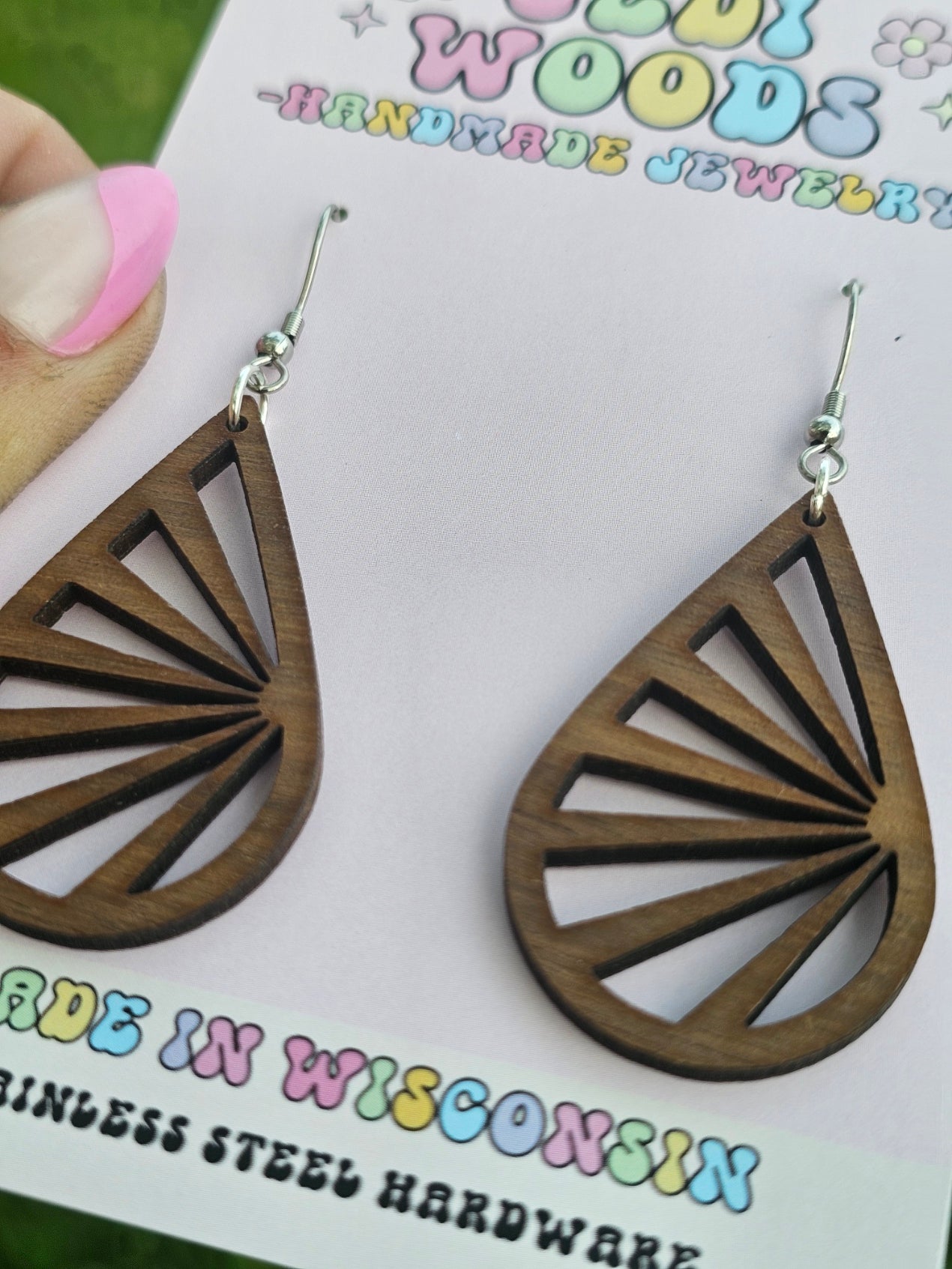 Wooden Sunburst Dangles