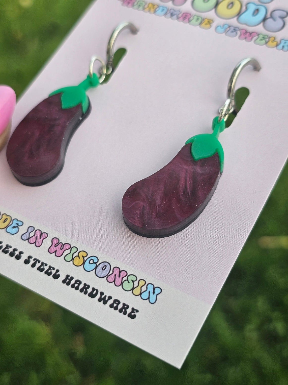 Purple Swirl Eggplant Earrings