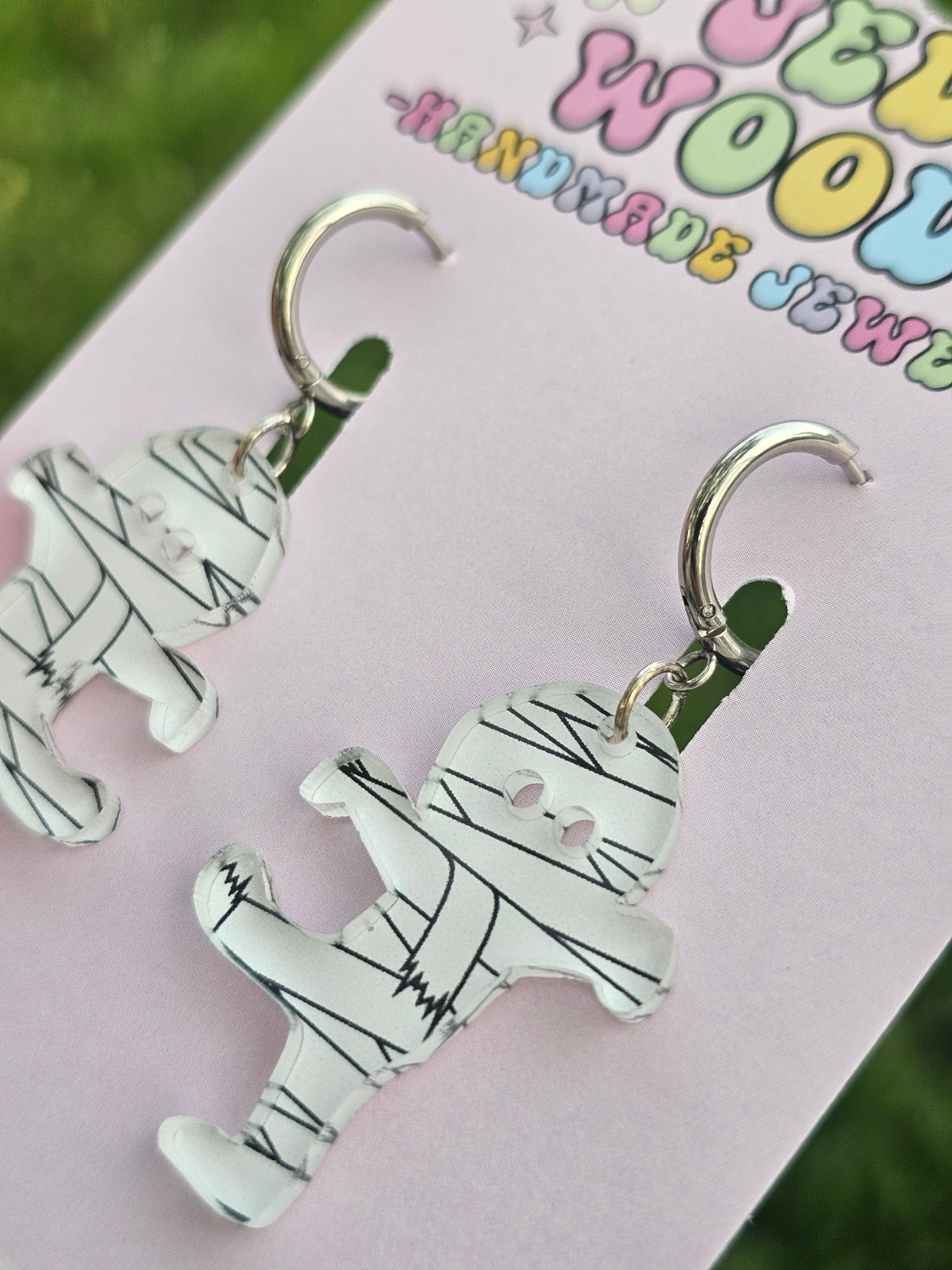 Walking Wrapped Mummy Earrings