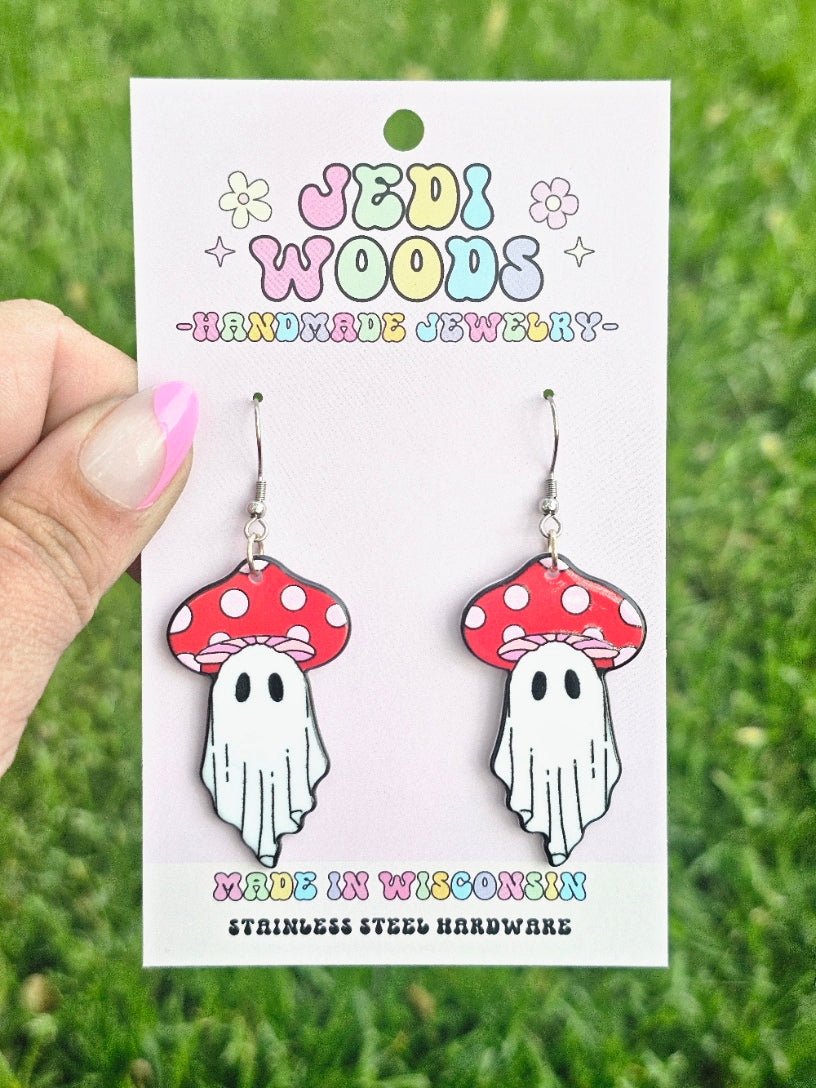 Mushroom Ghost Earrings