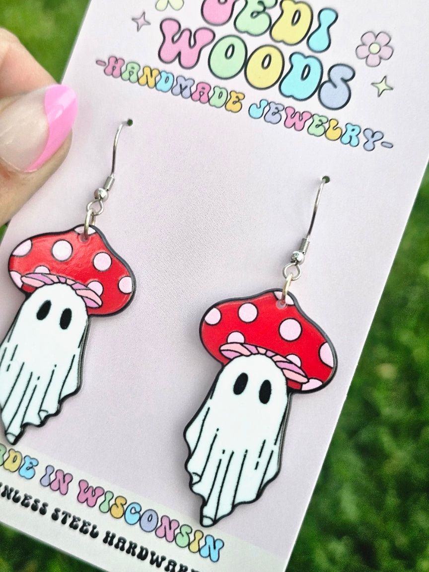 Mushroom Ghost Earrings