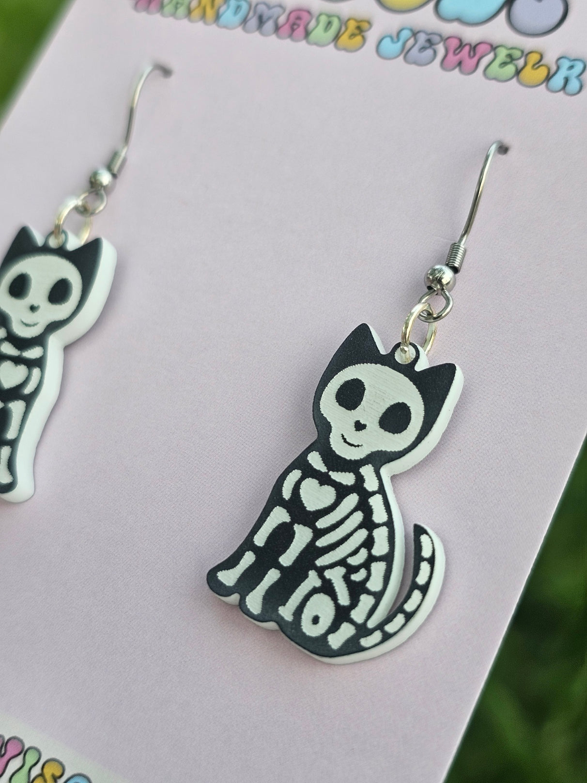 Skeleton Cat Earrings