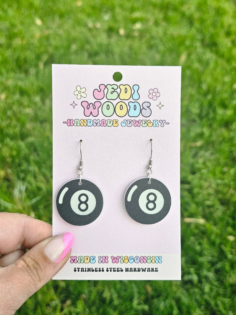 Magic 8 Ball Earrings