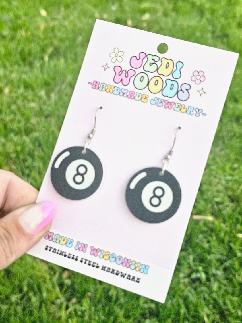 Magic 8 Ball Earrings