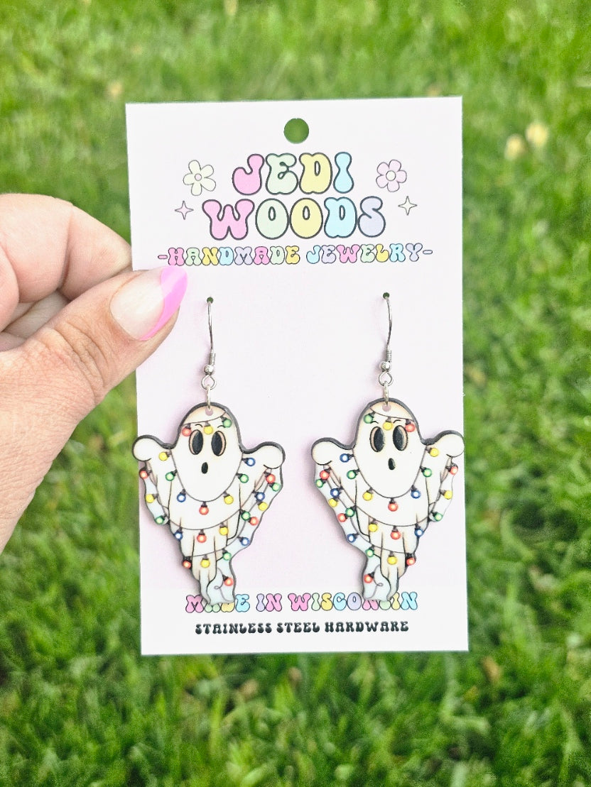 Christmas Light Ghost Earrings