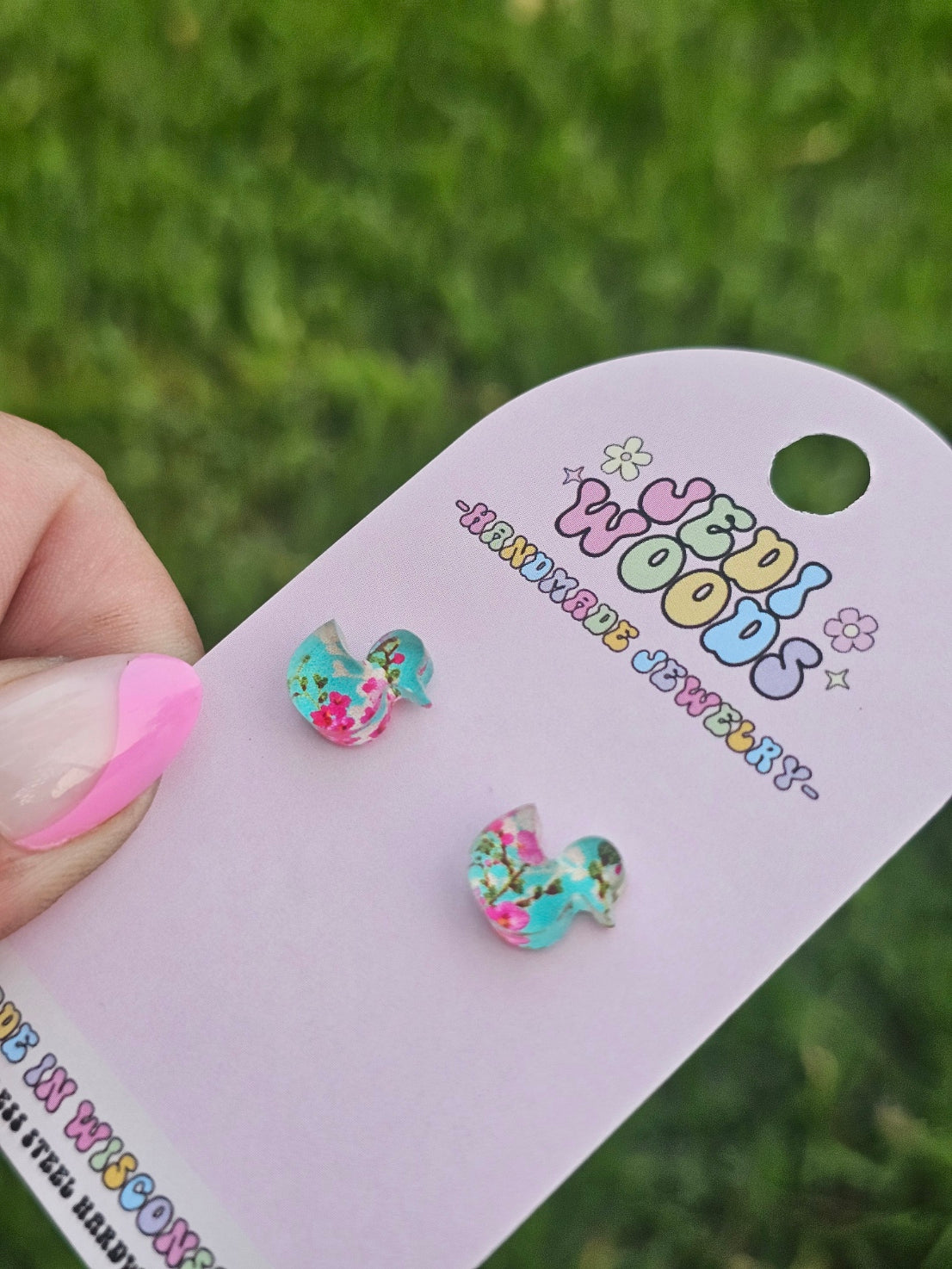 Cherry Blossom Duck Studs