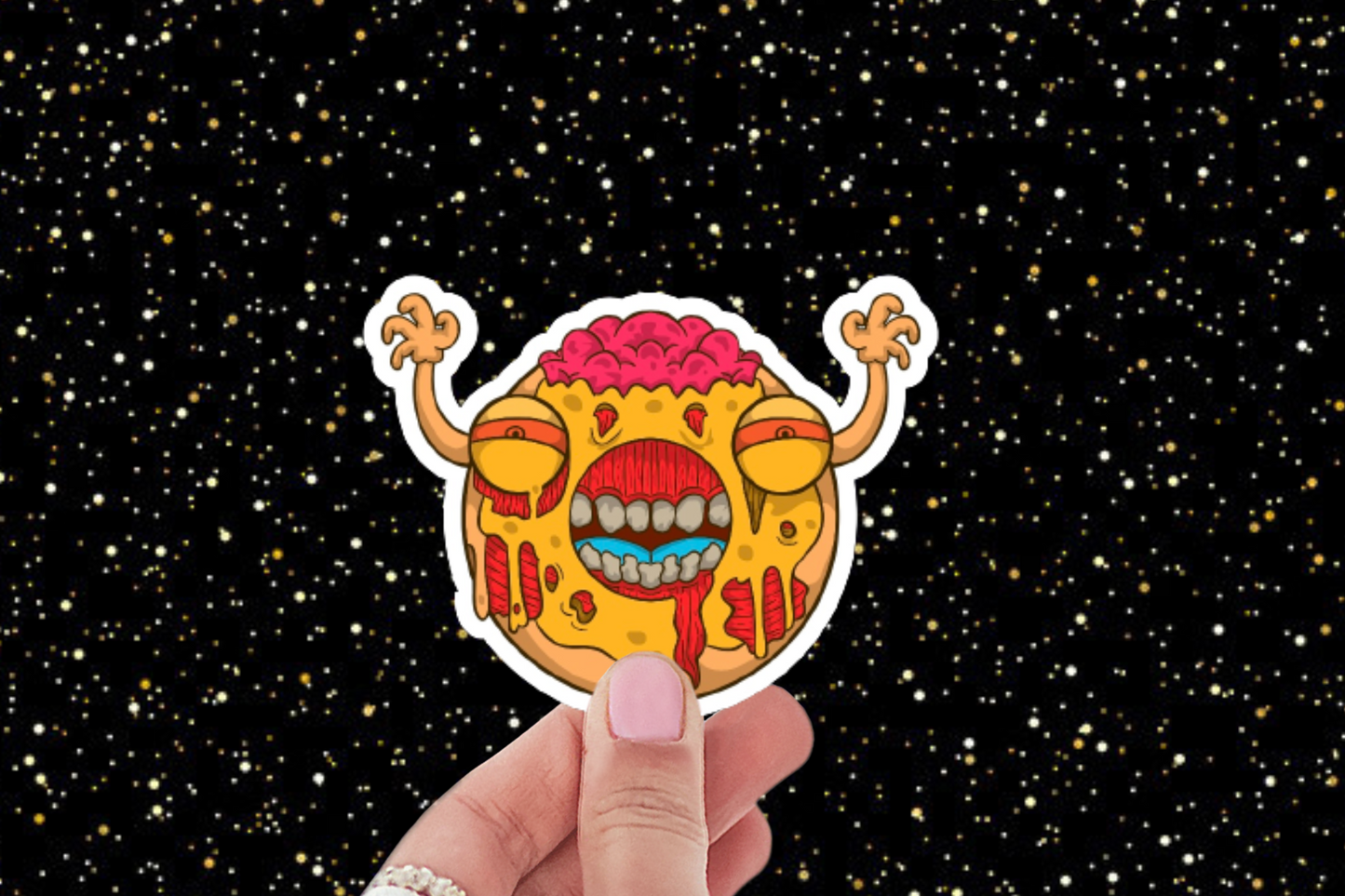 3 inch Zombie Donut Sticker