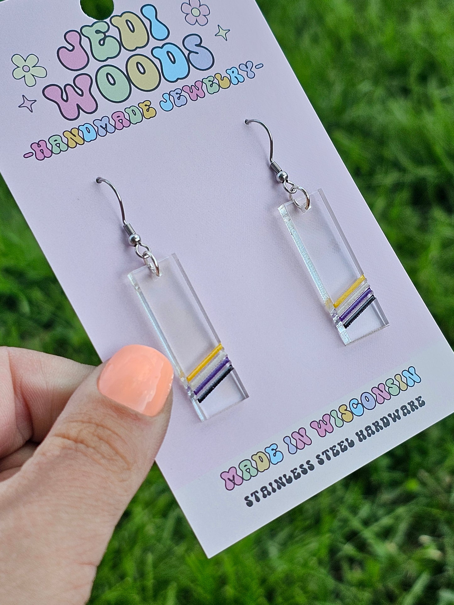 Subtle Nonbinary Pride Flag Earrings