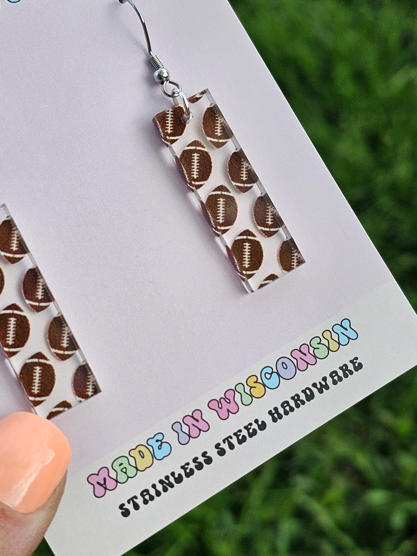 Football Bar Style Earrings