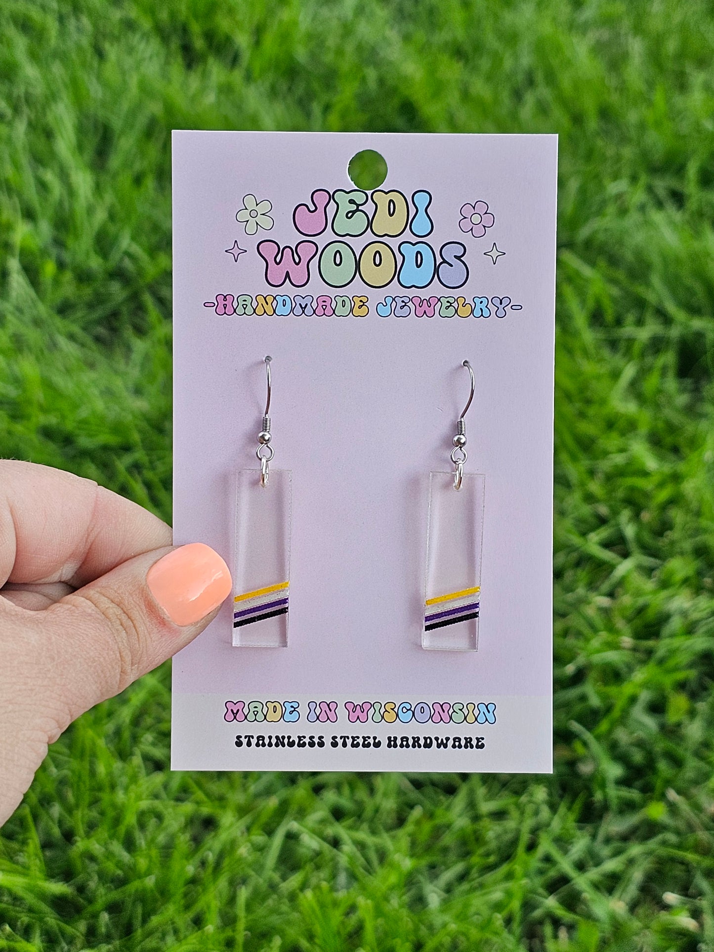 Subtle Nonbinary Pride Flag Earrings