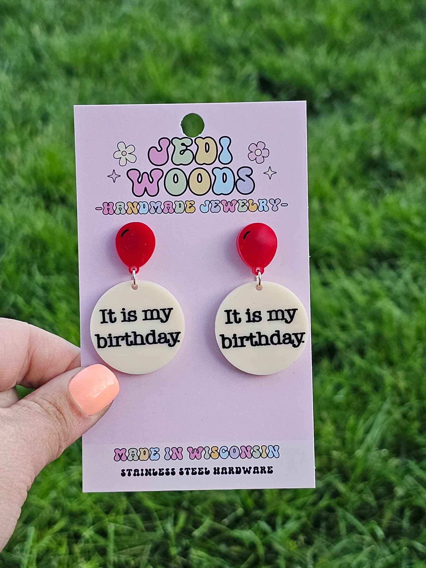 It is my Birthday Medallion Earrings