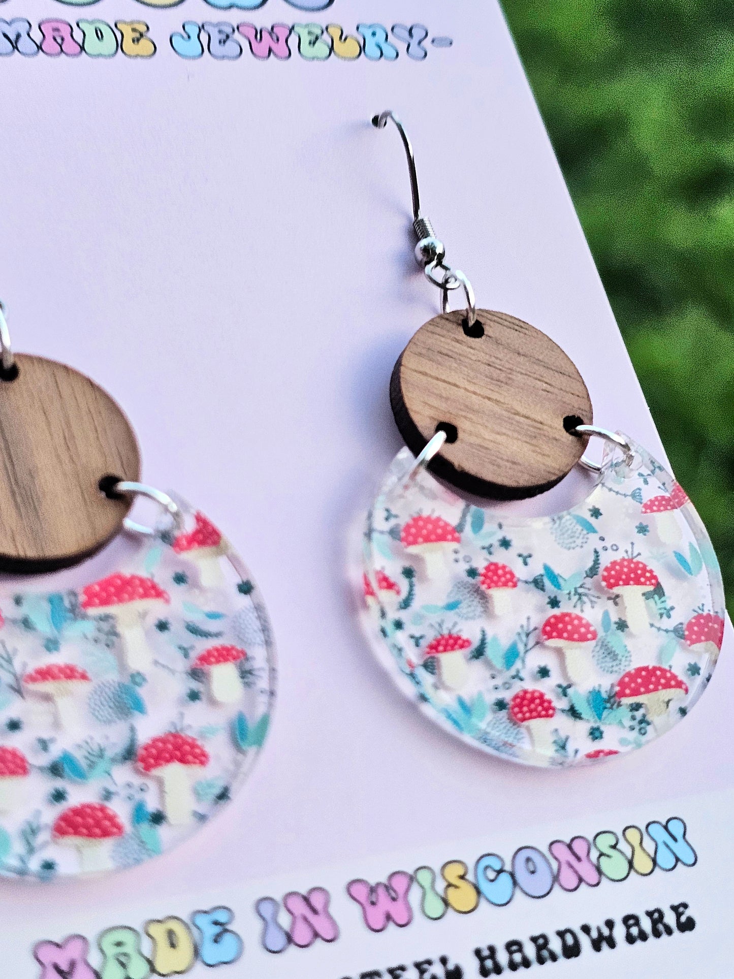Red Mushroom Statement Earrings