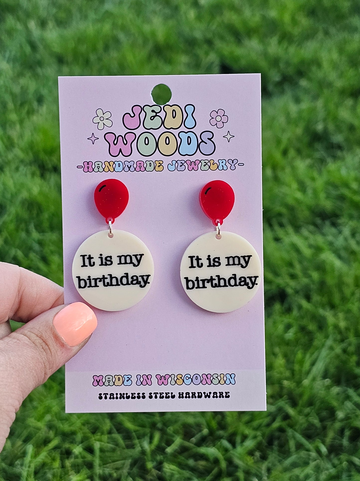 It is my Birthday Medallion Earrings