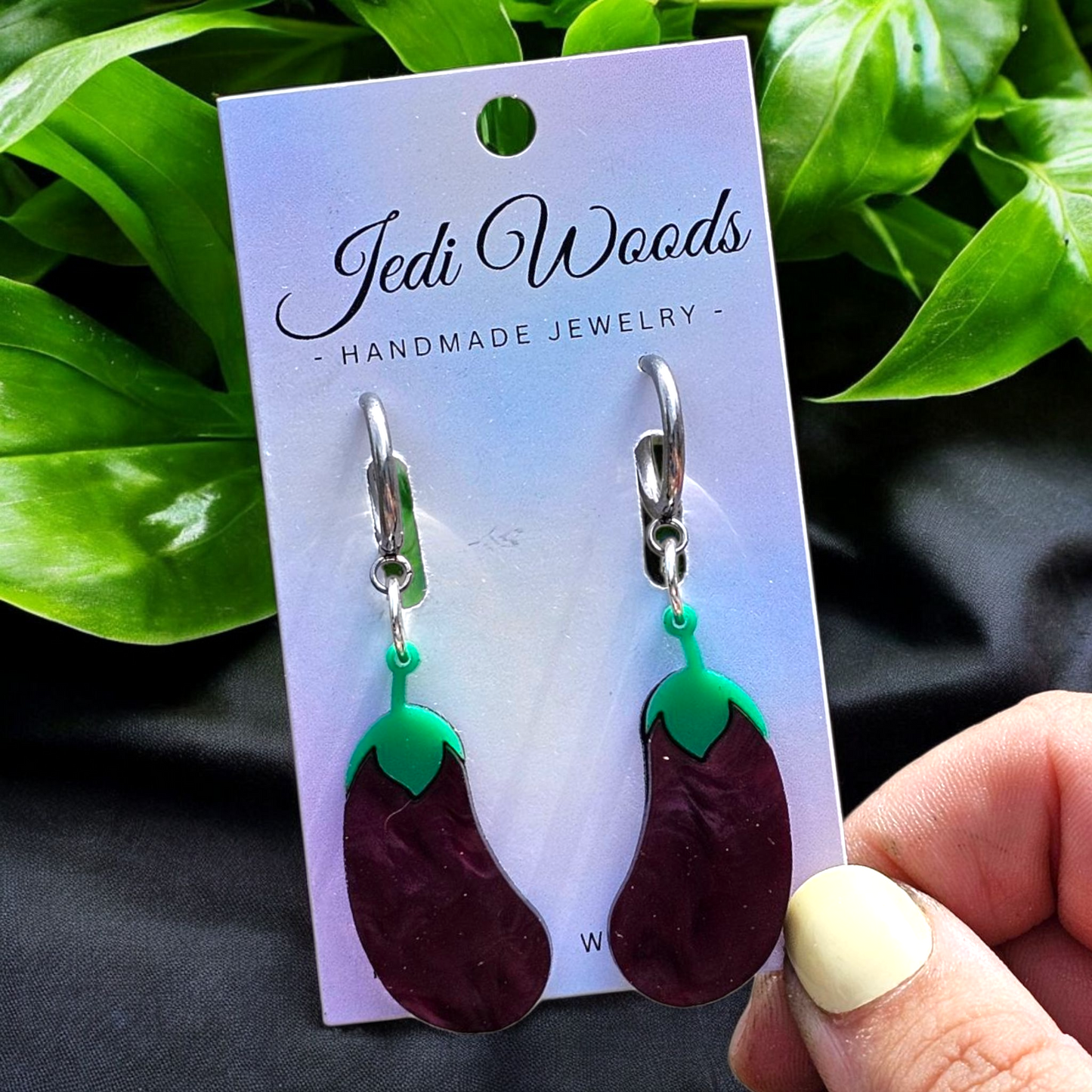 Purple Swirl Eggplant Earrings