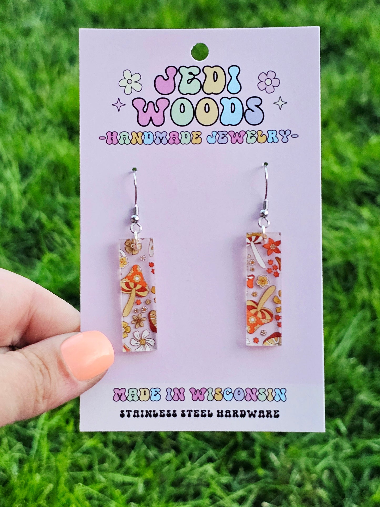 Retro Mushroom Bar Style Earrings
