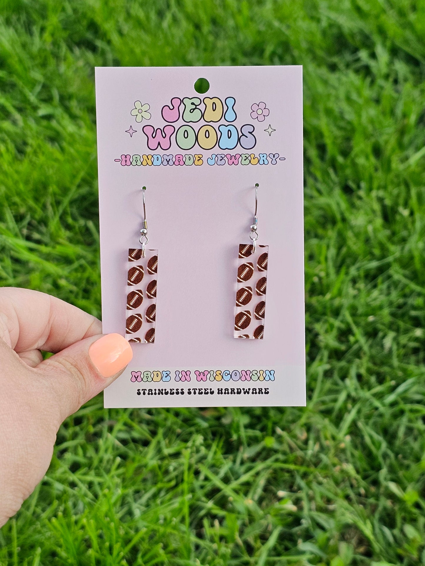 Football Bar Style Earrings