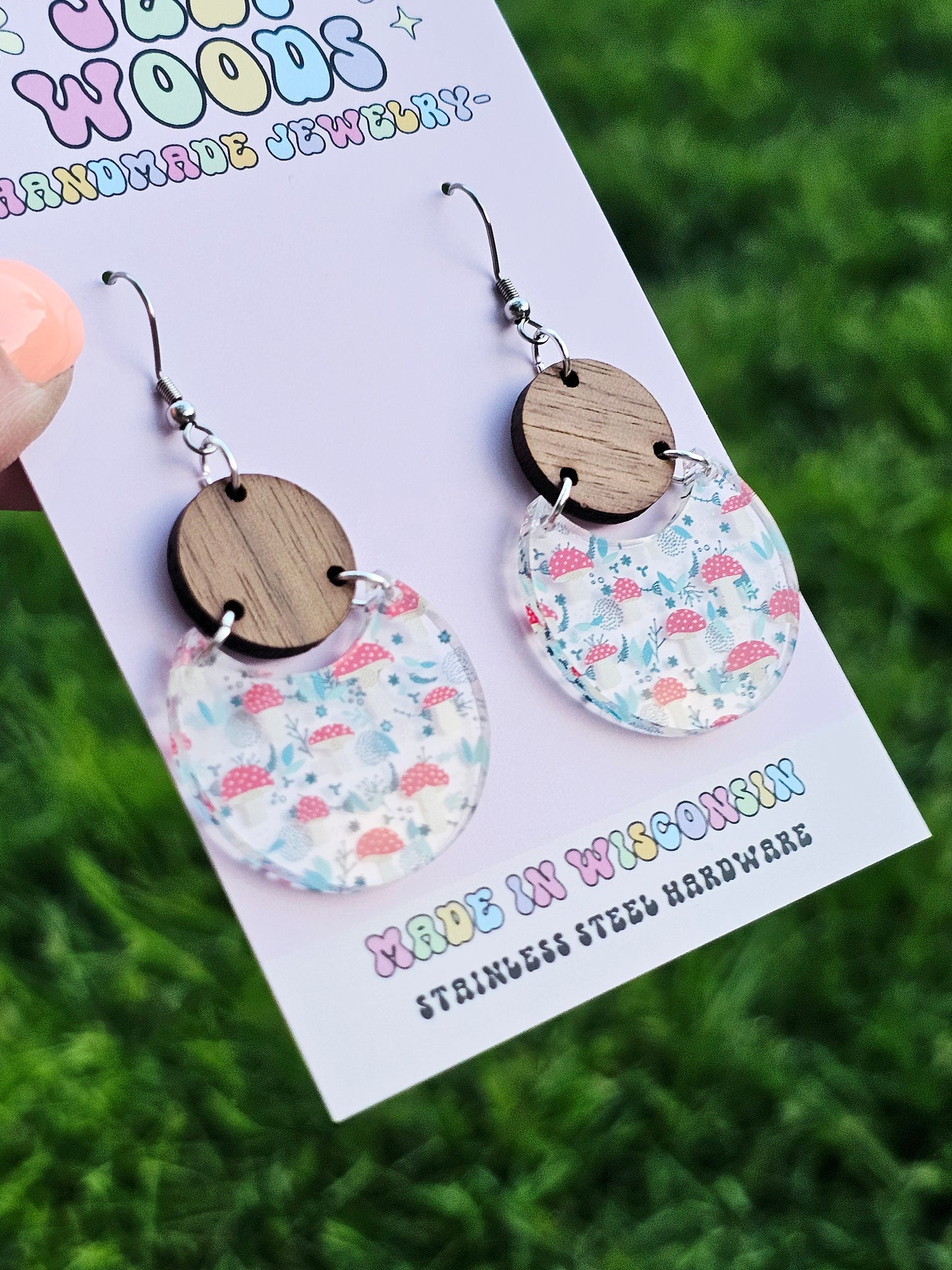 Red Mushroom Statement Earrings