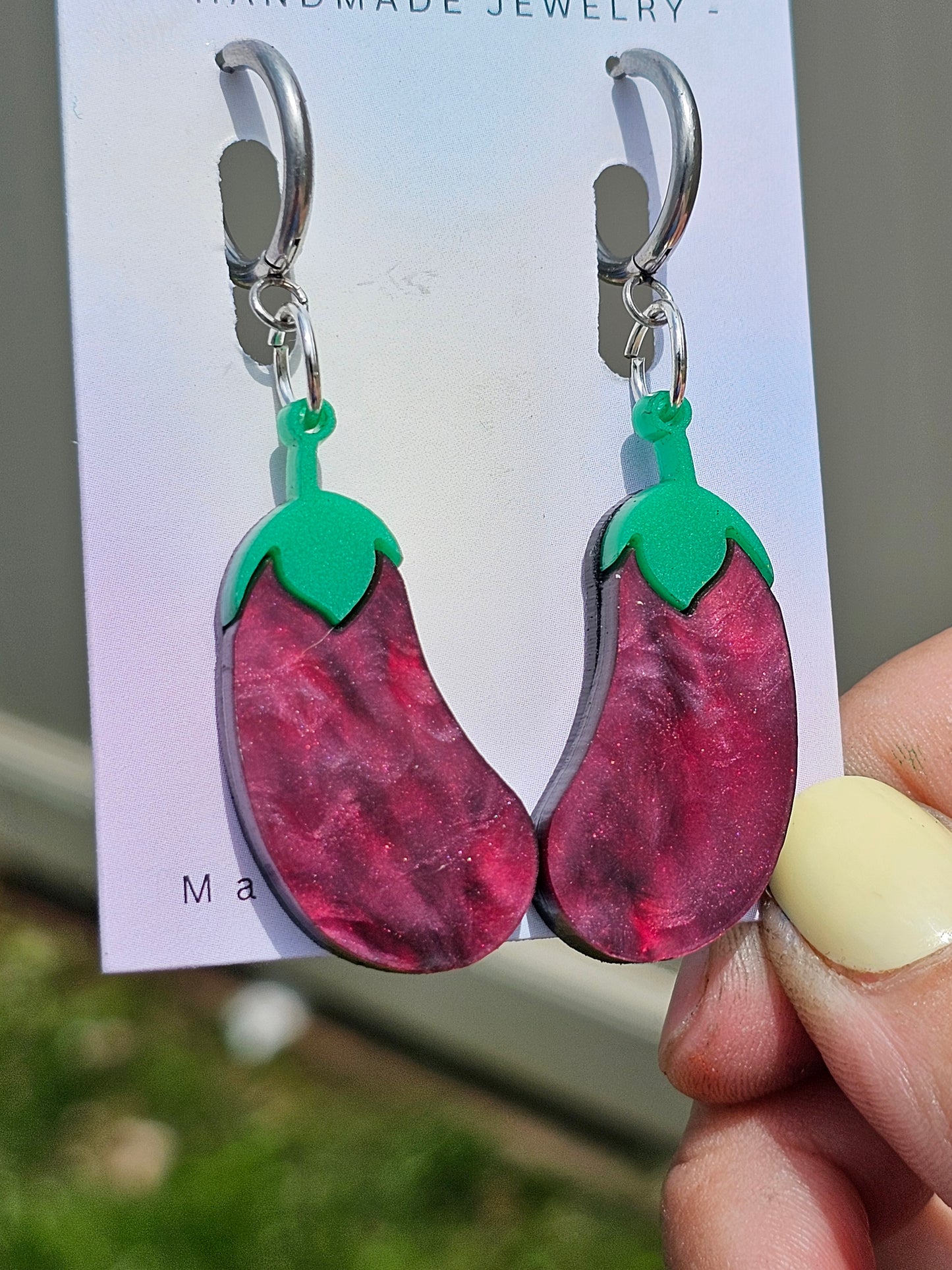 Purple Swirl Eggplant Earrings