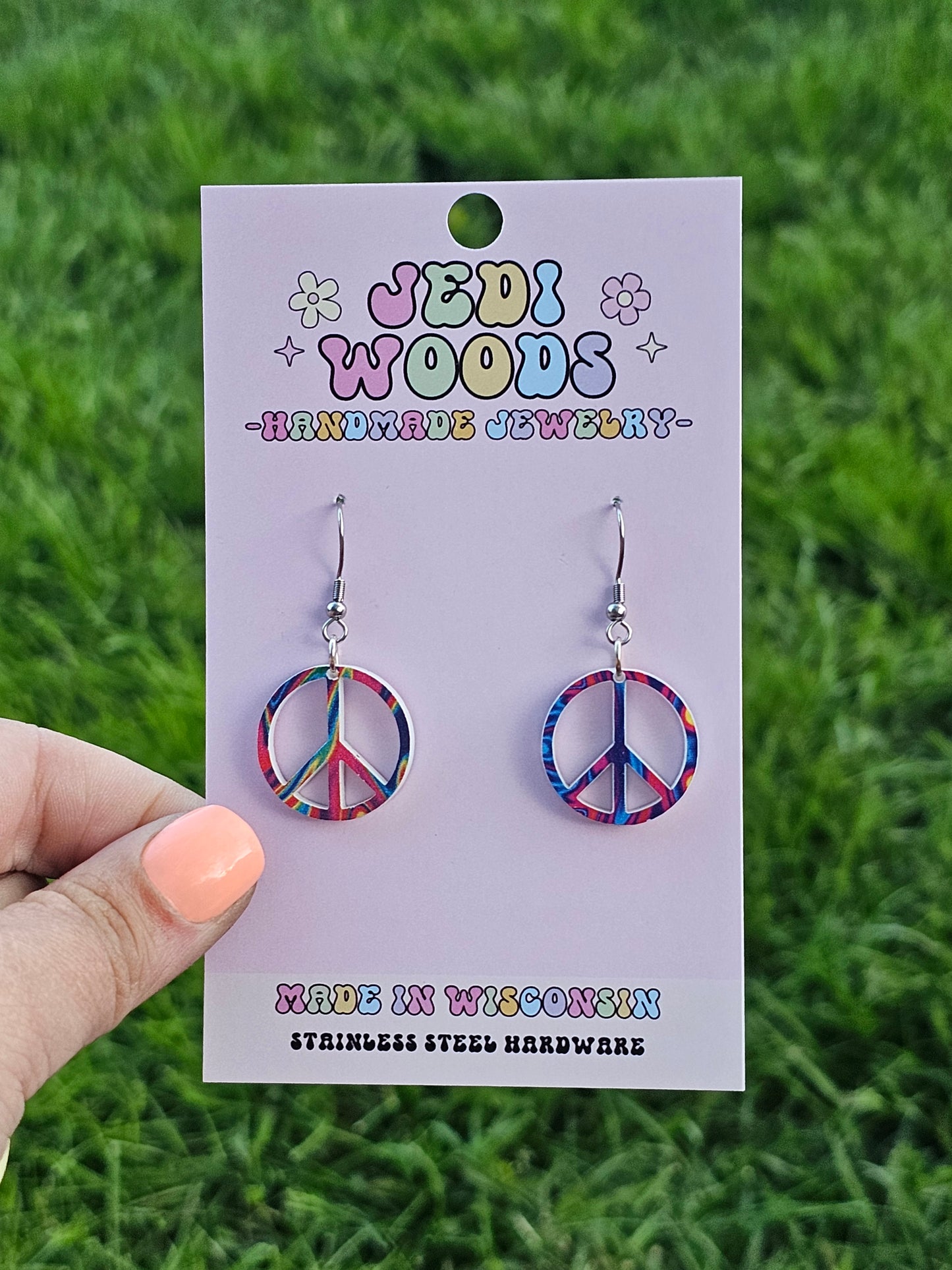 Small Peace Sign Earrings