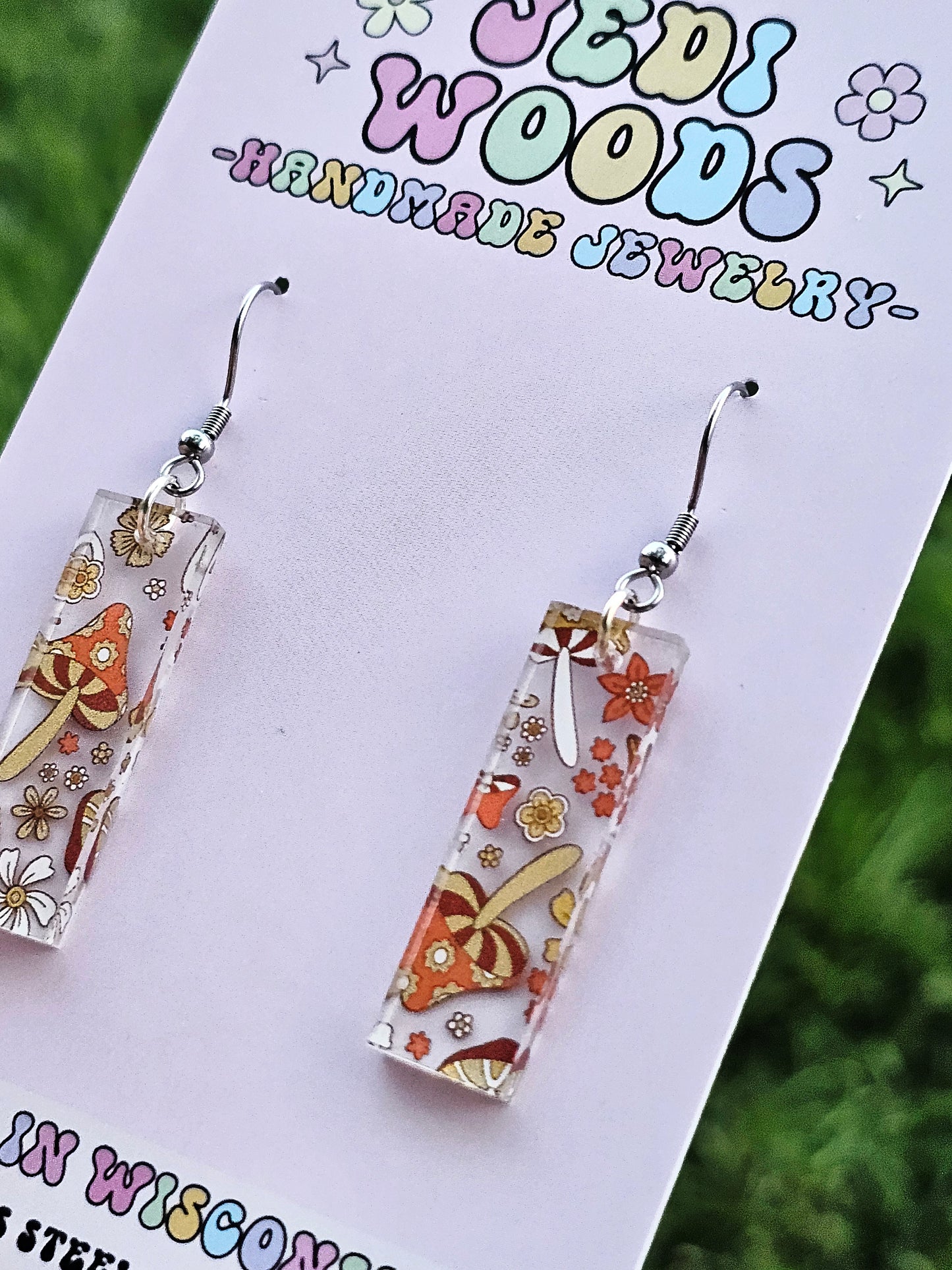 Retro Mushroom Bar Style Earrings