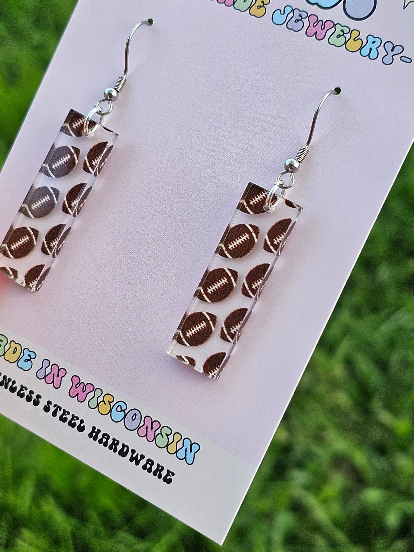 Football Bar Style Earrings