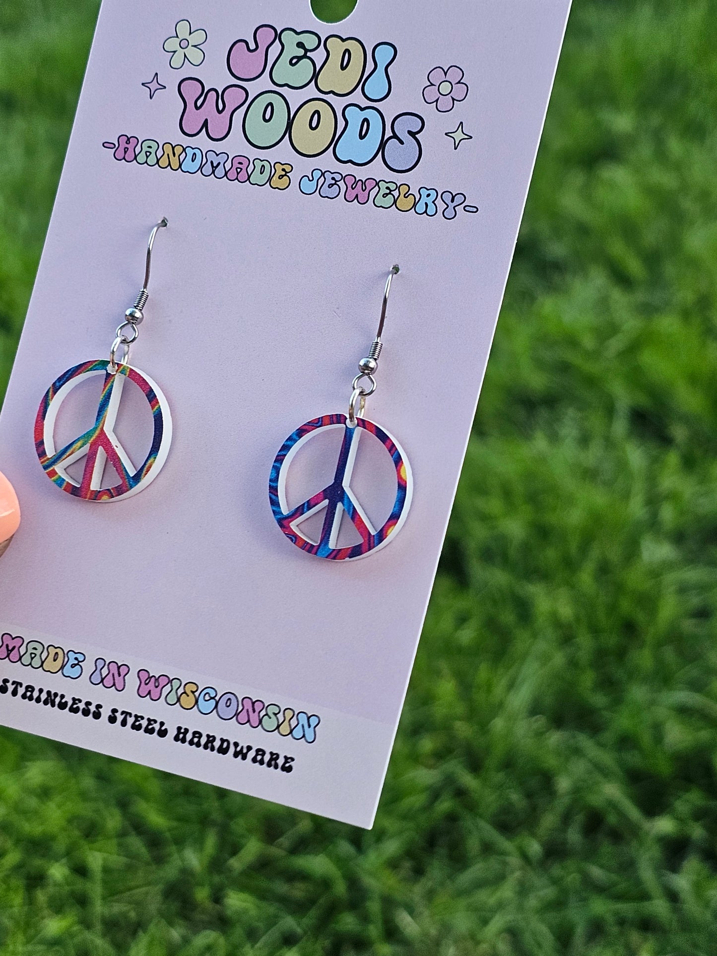 Small Peace Sign Earrings