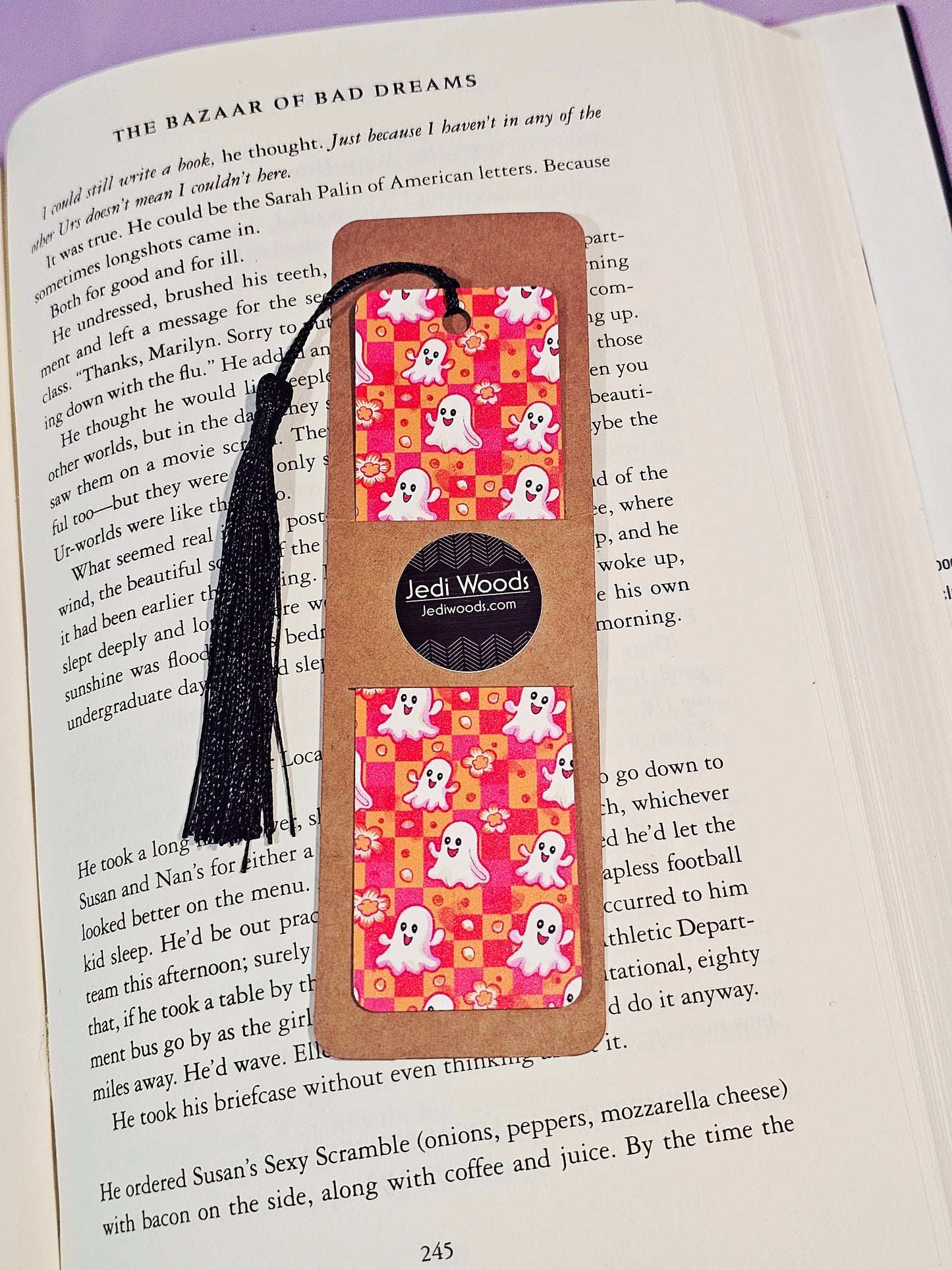 Checkered Pretty Ghosts Bookmark
