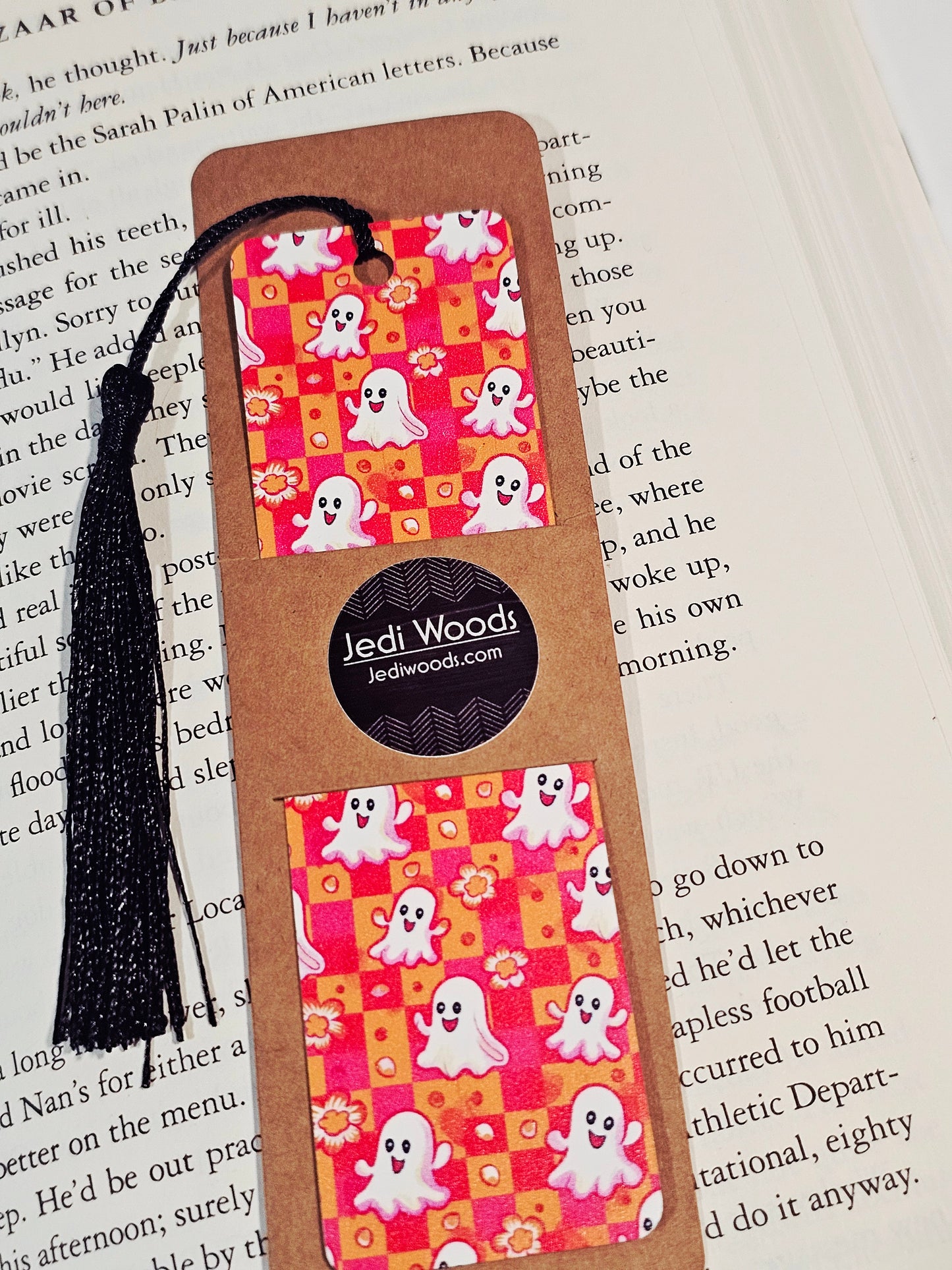 Checkered Pretty Ghosts Bookmark