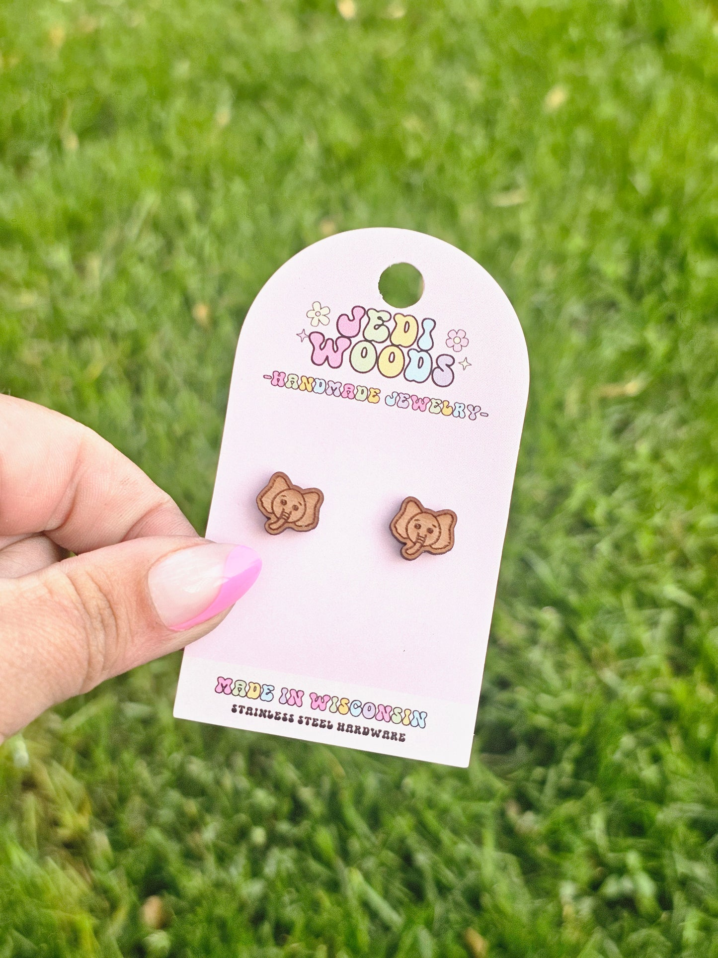 Wooden Elephant Studs