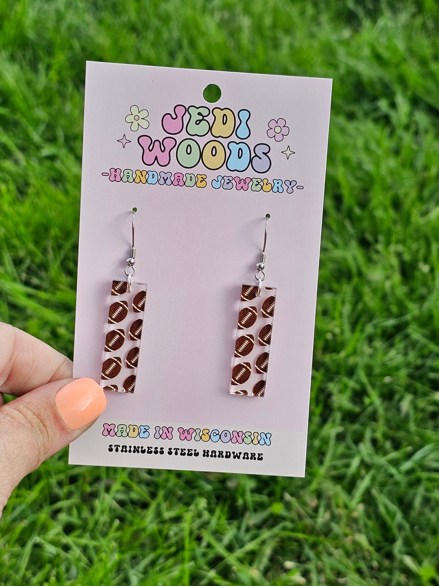 Football Bar Style Earrings