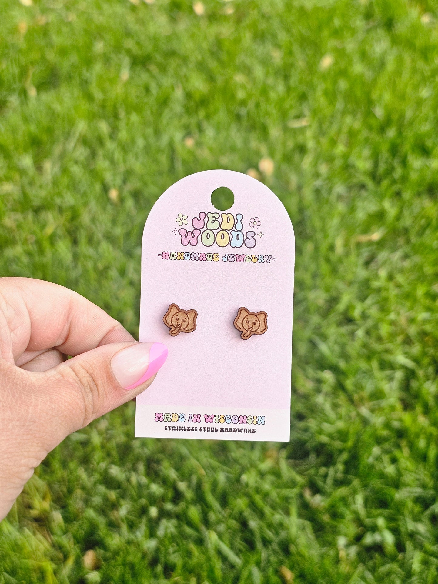 Wooden Elephant Studs
