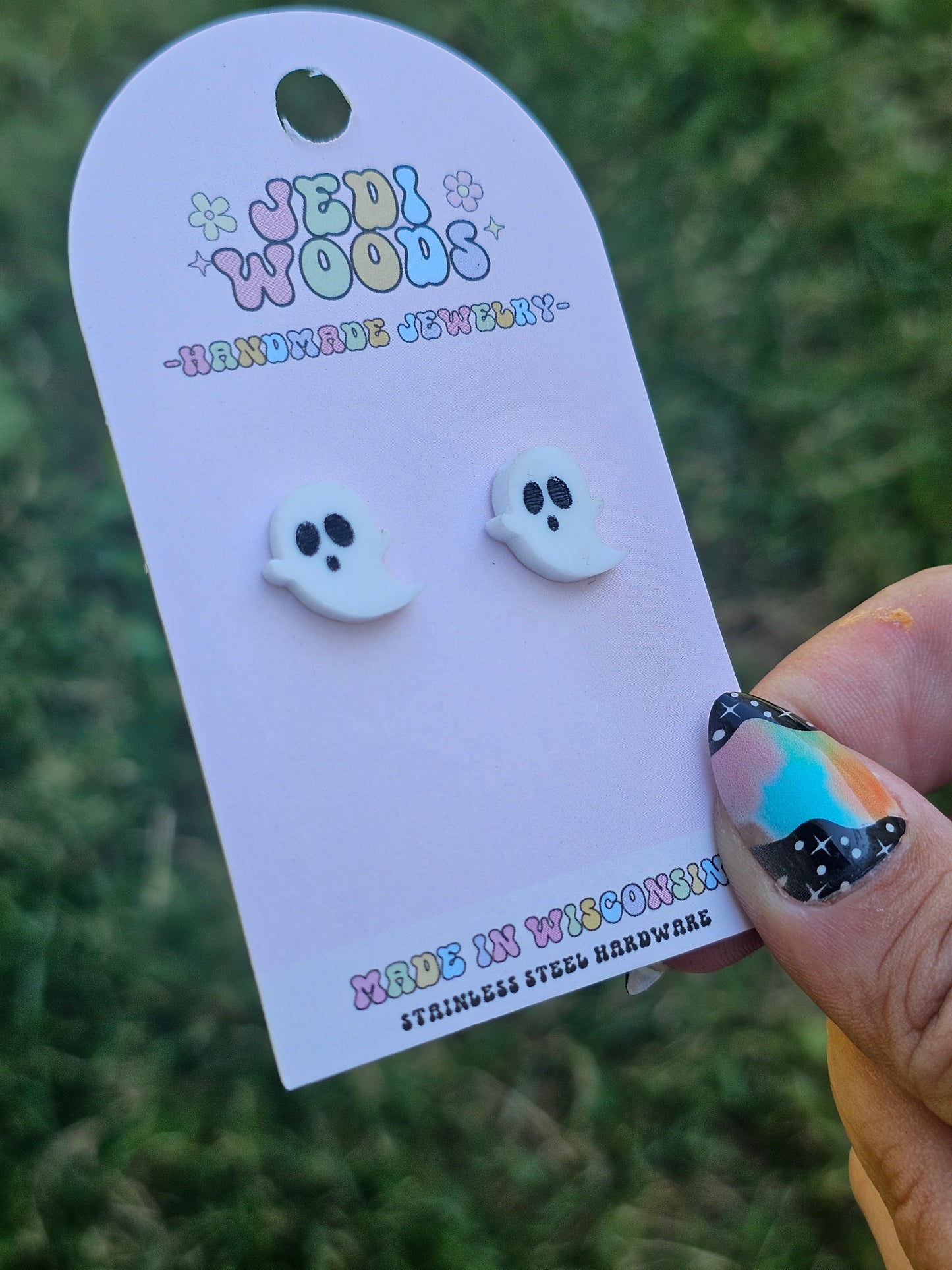 Spooky Ghost Stud Earrings