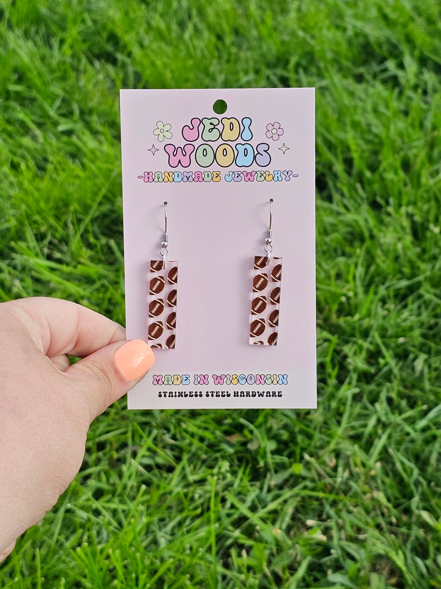 Football Bar Style Earrings