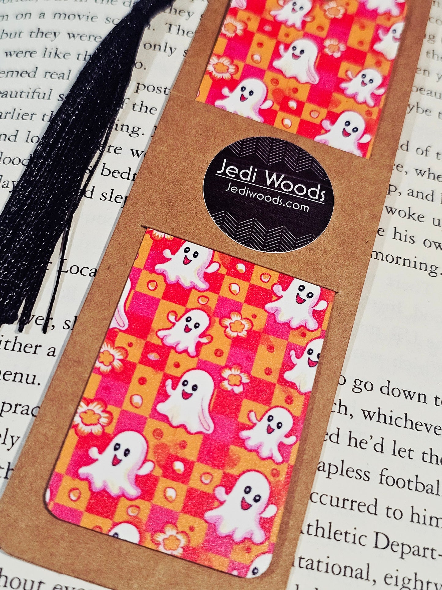 Checkered Pretty Ghosts Bookmark