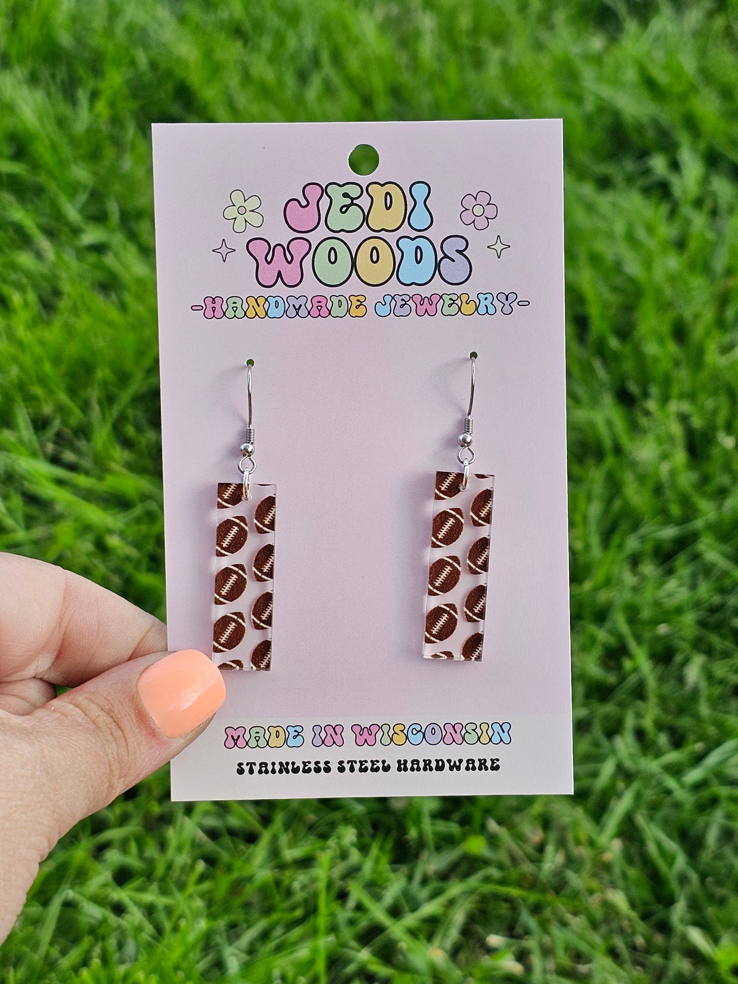 Football Bar Style Earrings