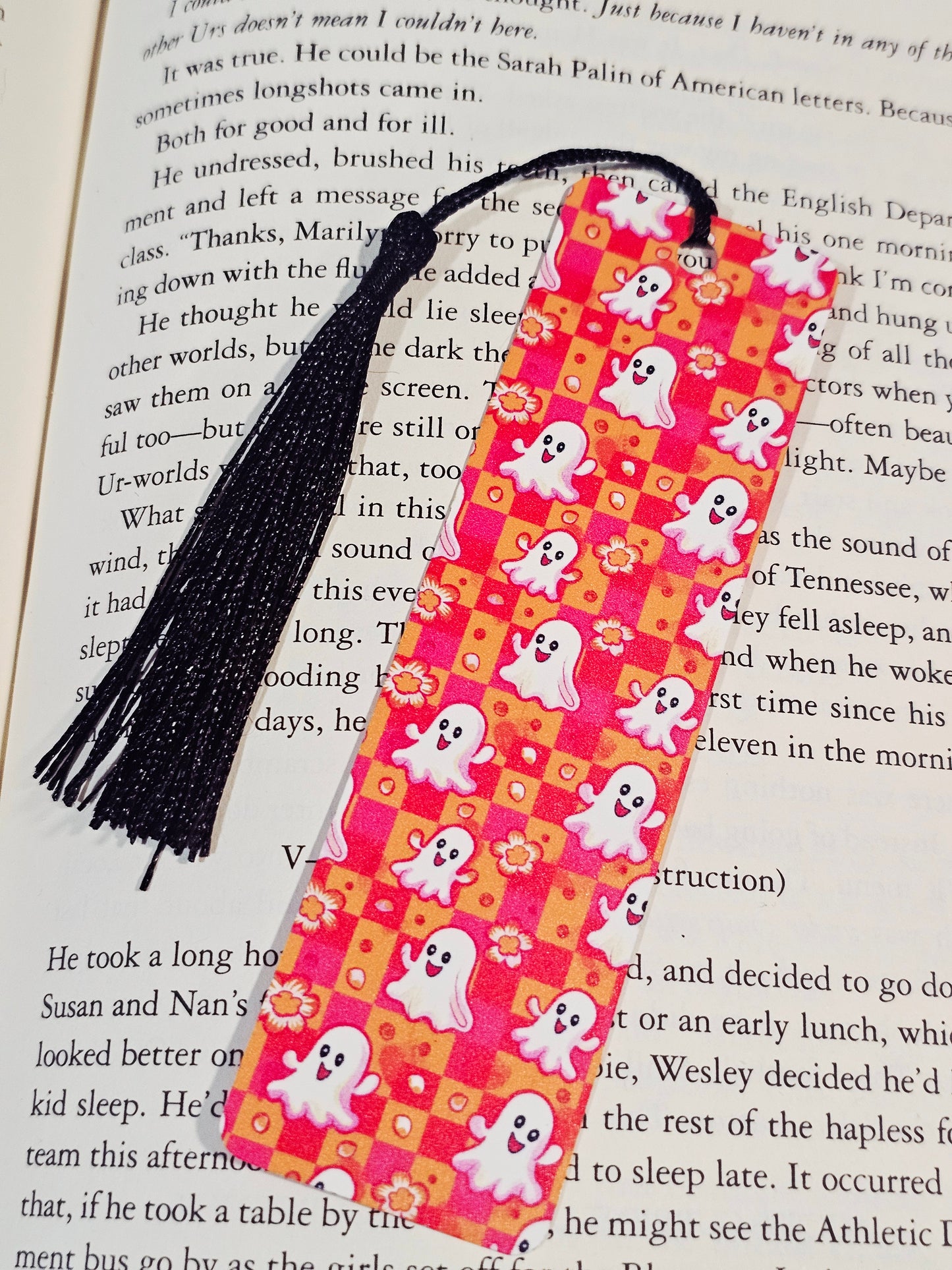 Checkered Pretty Ghosts Bookmark
