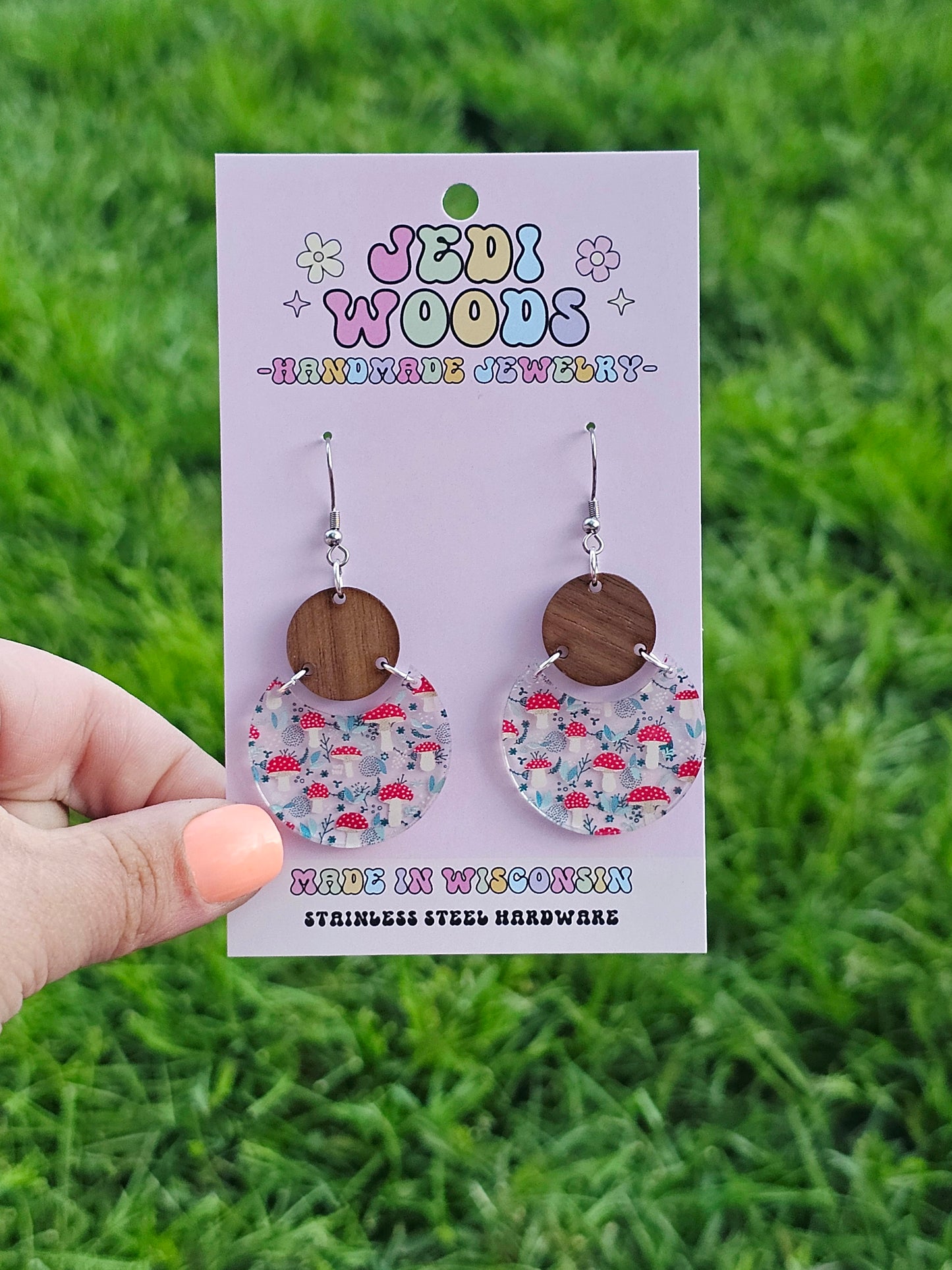Red Mushroom Statement Earrings