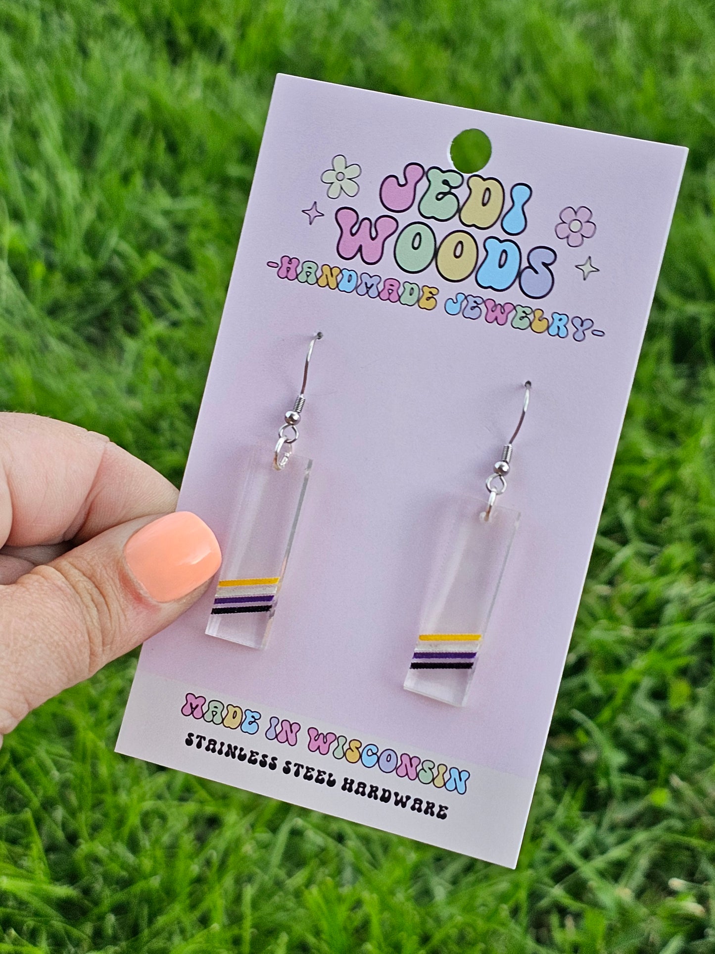 Subtle Nonbinary Pride Flag Earrings