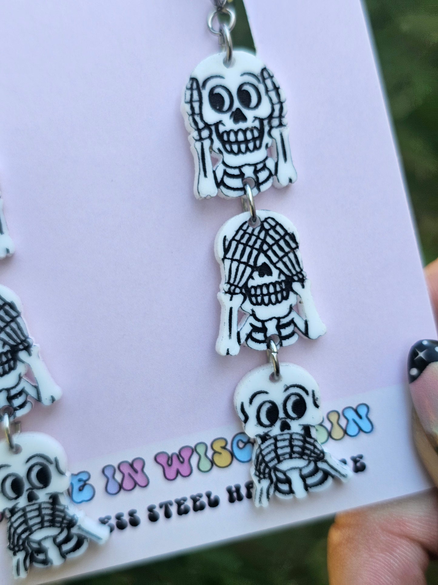 Hear No Evil Skull Dangles