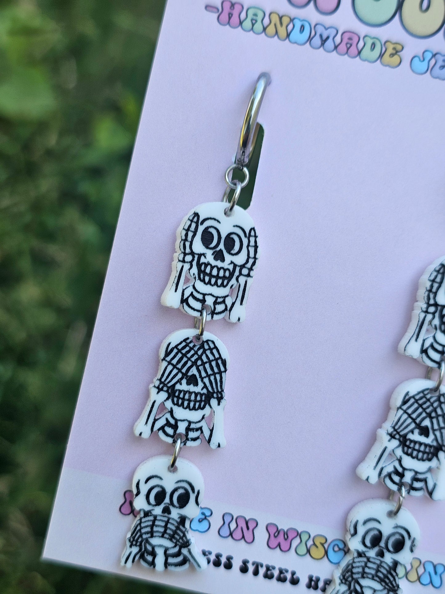 Hear No Evil Skull Dangles