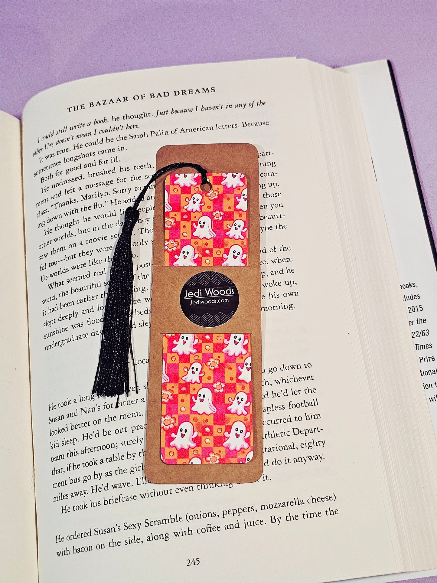 Checkered Pretty Ghosts Bookmark
