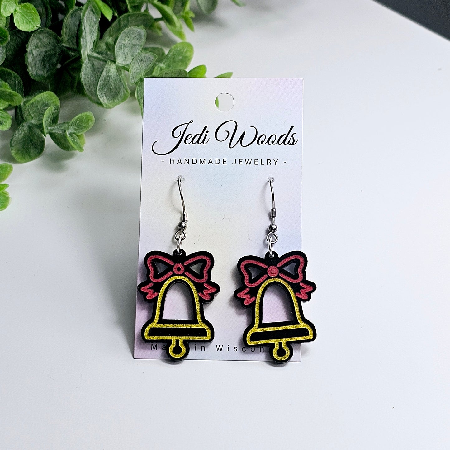 *B GRADE* Retro Neon Holiday Bell Earrings